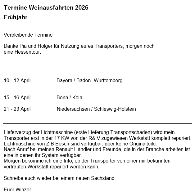 Weinausfahrten 2026